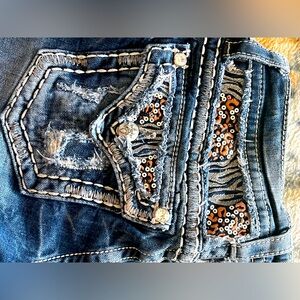 Miss Me Blue Boot Cut Jeans with Embellished Details